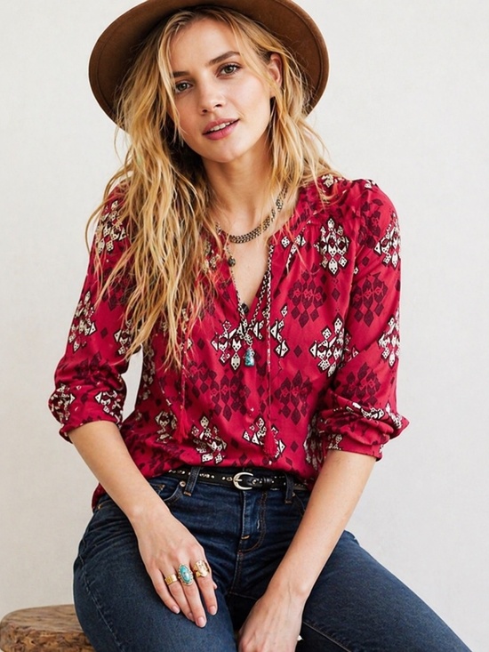 Anthropologie Tops - Anthropologie Maeve Floral Button Down Blouse Boho Lightweight Women Size 6